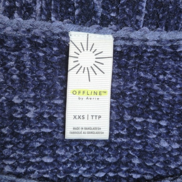 Aerie Offline Colorblock Oversized Sweater Soft Plush XXS Fall Sweater Winter - Picture 4 of 11